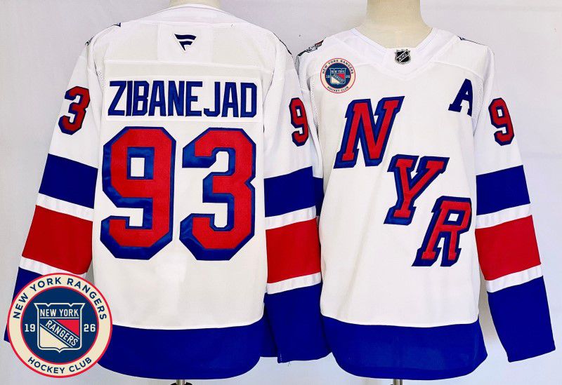 Men New York Rangers 93 Zibanejad White Fanatics 2025 NHL Jersey style 2